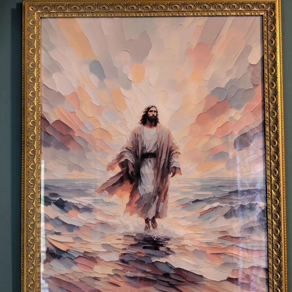 "The Savior" 2D Elegant Canvas Art w/ Pastel Tones 16 X 20 Print Only- No Frame